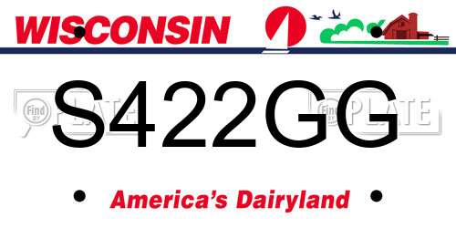 S422GG Wisconsin License Plate
