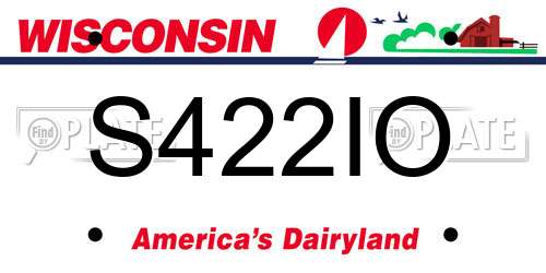 S422IO Wisconsin License Plate