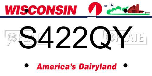 S422QY Wisconsin License Plate