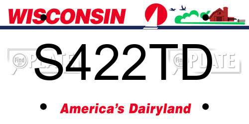 S422TD Wisconsin License Plate