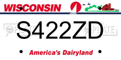 S422ZD Wisconsin License Plate