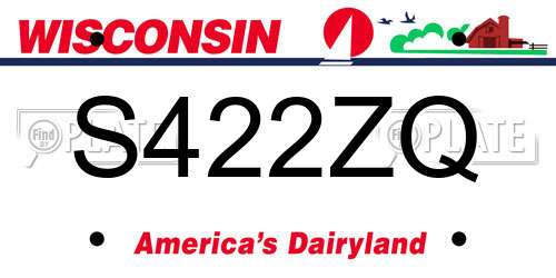 S422ZQ Wisconsin License Plate