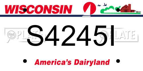 S4245I Wisconsin License Plate