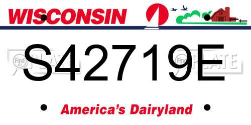 S42719E Wisconsin License Plate