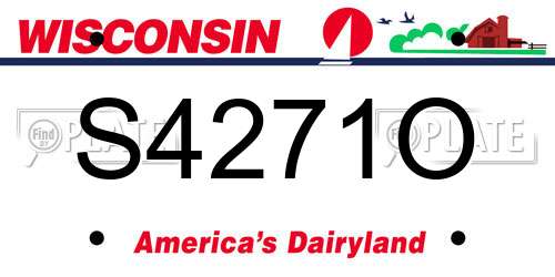 S4271O Wisconsin License Plate