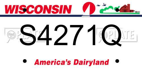 S4271Q Wisconsin License Plate