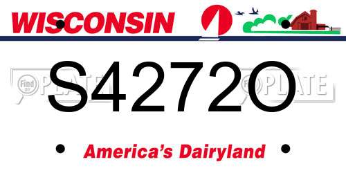 S4272O Wisconsin License Plate