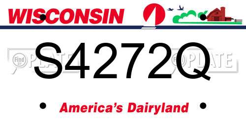 S4272Q Wisconsin License Plate