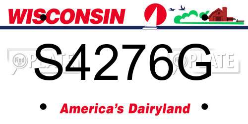 S4276G Wisconsin License Plate