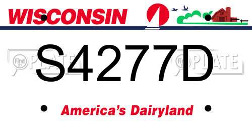 S4277D Wisconsin License Plate