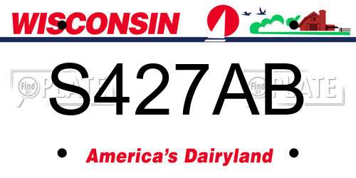S427AB Wisconsin License Plate