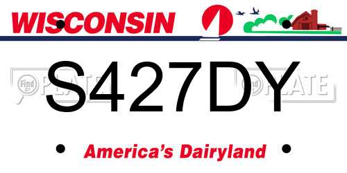 S427DY Wisconsin License Plate