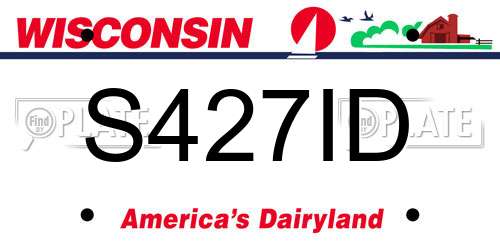 S427ID Wisconsin License Plate