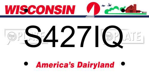 S427IQ Wisconsin License Plate