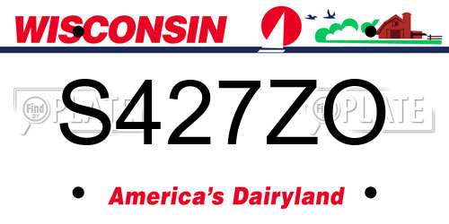 S427ZO Wisconsin License Plate