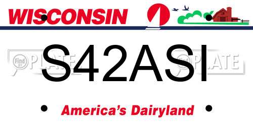 S42ASI Wisconsin License Plate