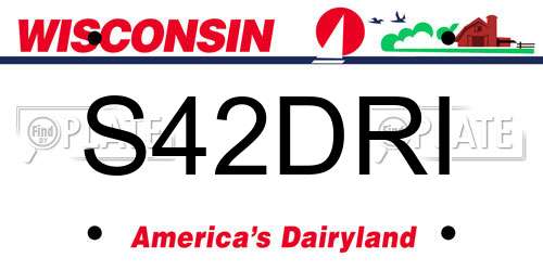 S42DRI Wisconsin License Plate
