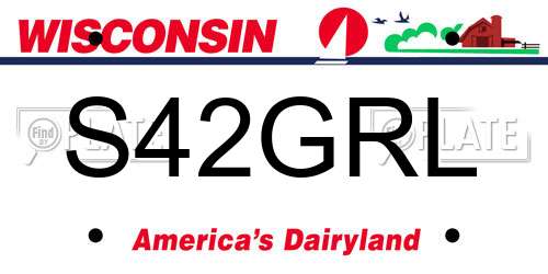 S42GRL Wisconsin License Plate