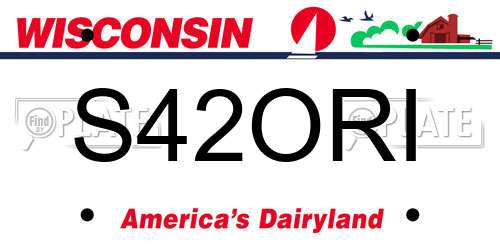S42ORI Wisconsin License Plate