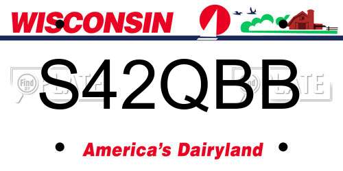 S42QBB Wisconsin License Plate