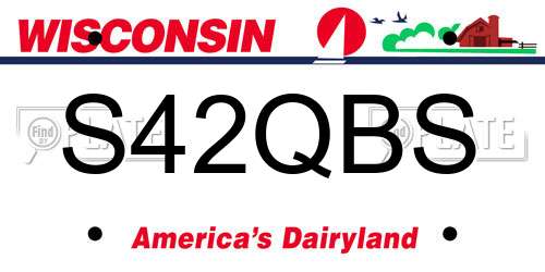 S42QBS Wisconsin License Plate