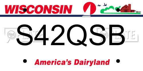 S42QSB Wisconsin License Plate