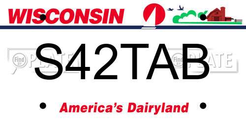 S42TAB Wisconsin License Plate