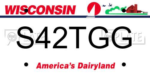S42TGG Wisconsin License Plate