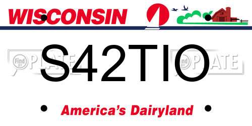 S42TIO Wisconsin License Plate