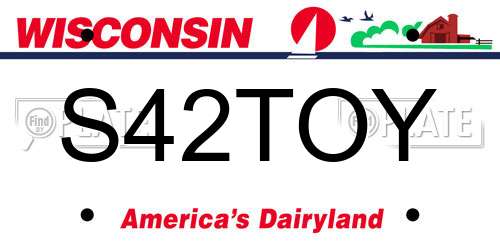 S42TOY Wisconsin License Plate