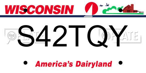 S42TQY Wisconsin License Plate