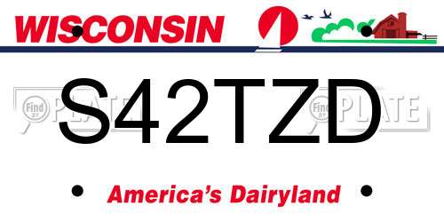 S42TZD Wisconsin License Plate