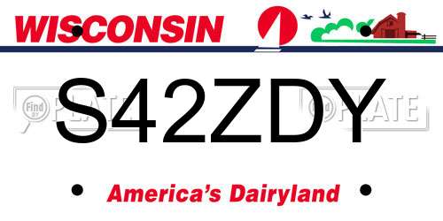 S42ZDY Wisconsin License Plate