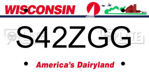 S42ZGG Wisconsin License Plate