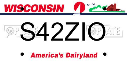 S42ZIO Wisconsin License Plate