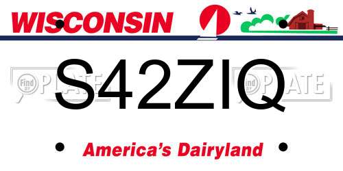 S42ZIQ Wisconsin License Plate