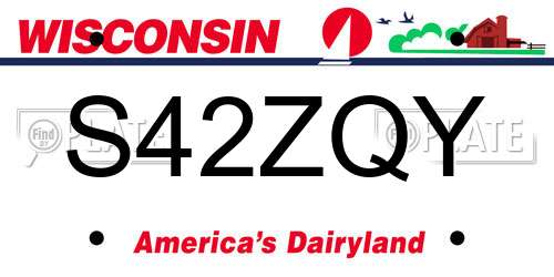 S42ZQY Wisconsin License Plate