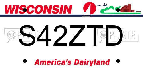 S42ZTD Wisconsin License Plate