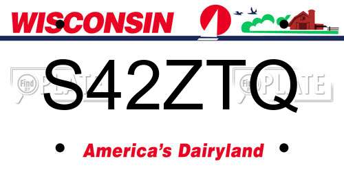 S42ZTQ Wisconsin License Plate