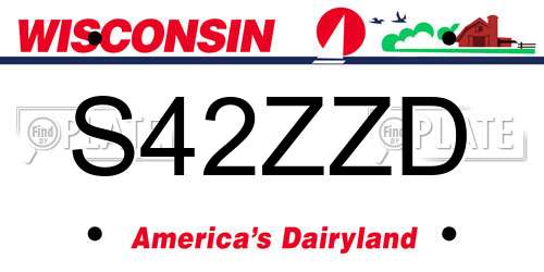S42ZZD Wisconsin License Plate
