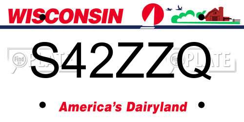 S42ZZQ Wisconsin License Plate