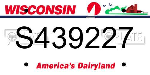 S439227 Wisconsin License Plate
