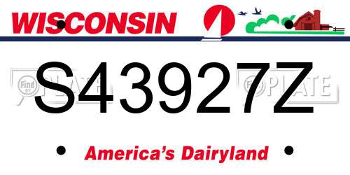 S43927Z Wisconsin License Plate