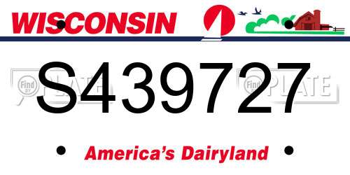 S439727 Wisconsin License Plate