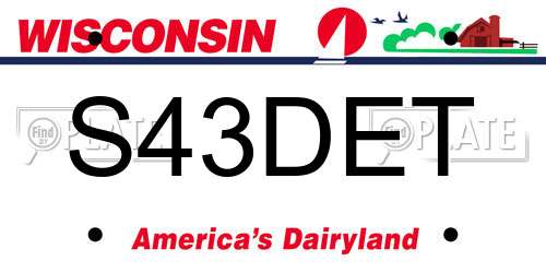 S43DET Wisconsin License Plate