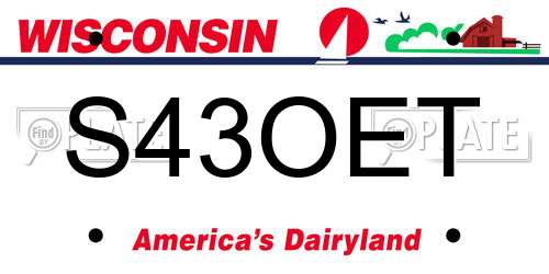 S43OET Wisconsin License Plate