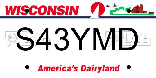 S43YMD Wisconsin License Plate