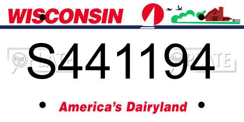S441194 Wisconsin License Plate