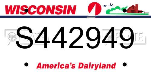 S442949 Wisconsin License Plate