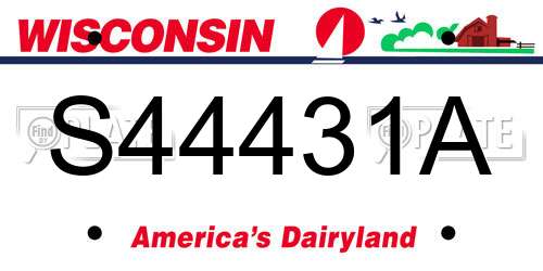 S44431A Wisconsin License Plate